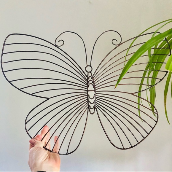 Wire Butterfly Metal Wall Hanging Accent Decor